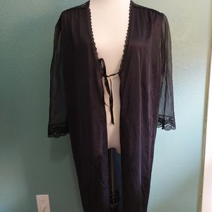 Vintage Black Dressing Gown